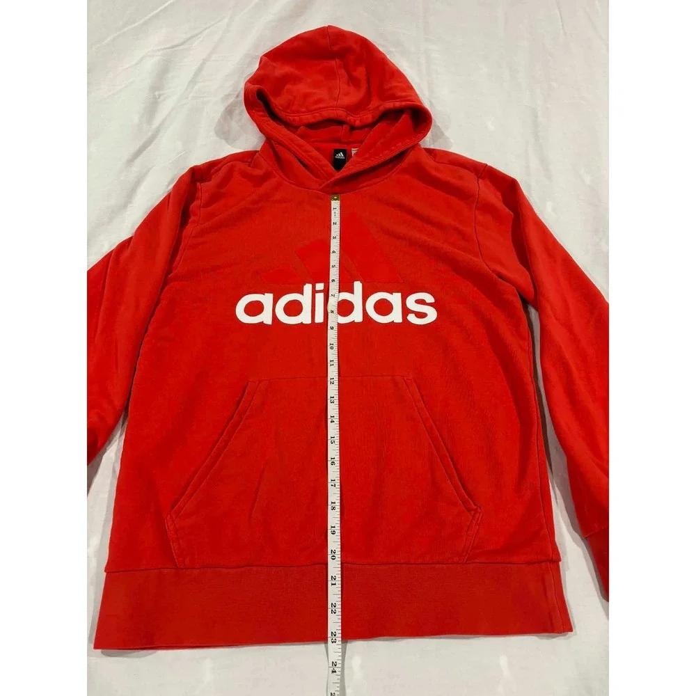 Adidas Salmon Red‎ Hoodie Pullover Logo Graphic Sportswear Athletic Size M